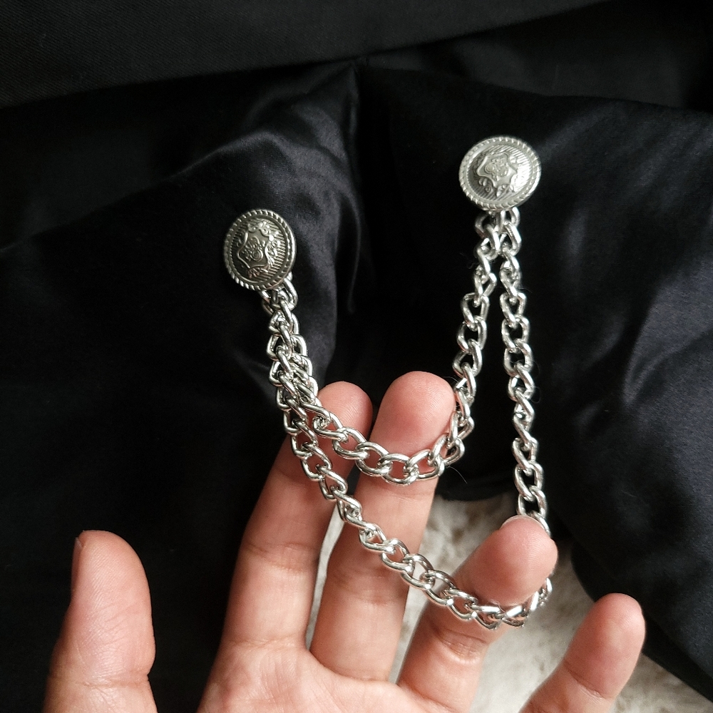 L.A.M.B Wool Tailcoat Chain Blazer Jacket - Picture 5 of 6